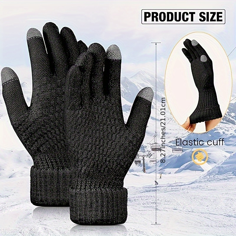 Women's Winter Touch Screen Gloves Warm Fleece Lined Knit Gloves