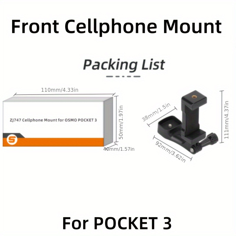 Pour DJI Osmo Pocket 3 Support De Téléphone Avant Clip - Temu France