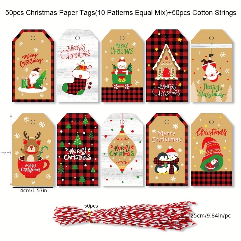 Christmas Gift Tags With Untied String Holiday Name Tag - Temu France