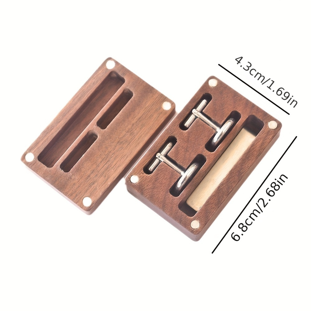 Engraved Cufflink Tie Clip Set with Walnut