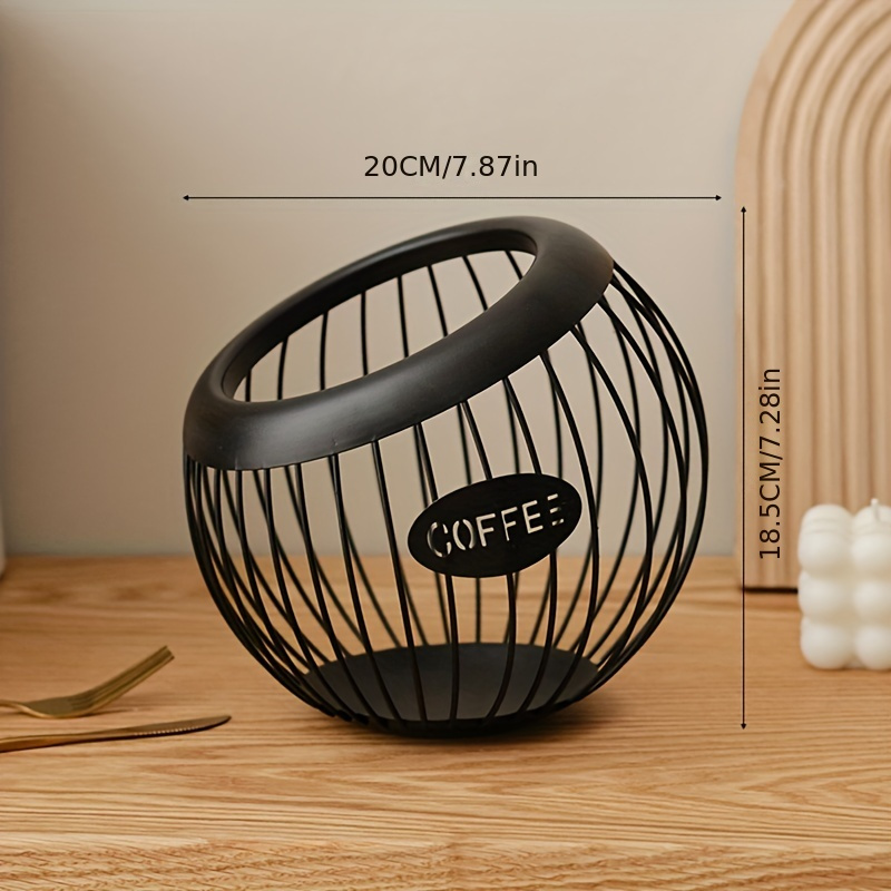 TEMU Sleek Metal, Chic Pod Holder - Versatile Storage Basket For Snacks, Dried - Kitchen & Living Room Decor