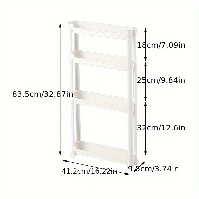 TEMU 1pc 슬림 3.74인치引き出し형 보관함 정리함, 주방, 욕실, 침실용 독립형 플라스틱 선반 유닛 - 방수 다층 공간 절약, 30파운드 이하의 현대적인 디자인 - 다양한 방 유형에 적합합니다.