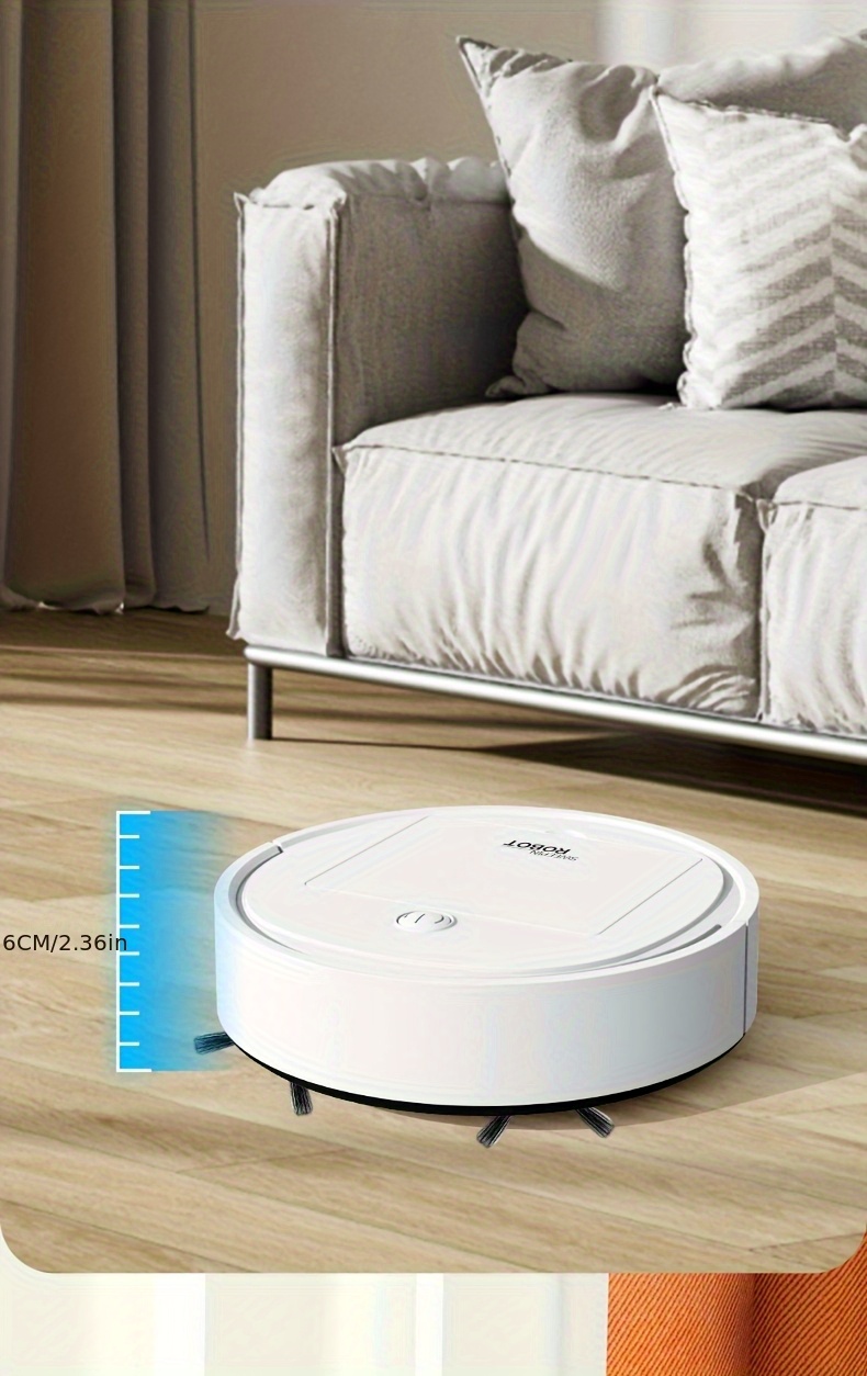 Intelligent Low-Noise Sweeping Robot Vacuum - USB Charged, Strong Suction, 60-Minute Runtime, Thin & Quiet Design for Pet Hair, Hard Floors & Daily Cleaning, Automatic Direction Mop, Pet Hair Cleaner | Robotic Vacuum | USB Charged Vacuum, Vacuum Cleaner