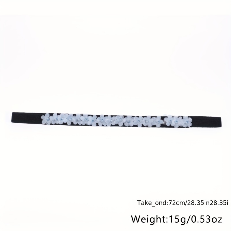 Thin Flower Decor Belt Elastic Waistband Classic Dress Girdle