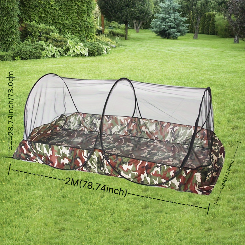 TEMU Tent, Folding Netting Bed Tent, Portable Netting With Bottom, Camping Tent Fine Mesh Net For Adults Kids Travel Camping Backyards