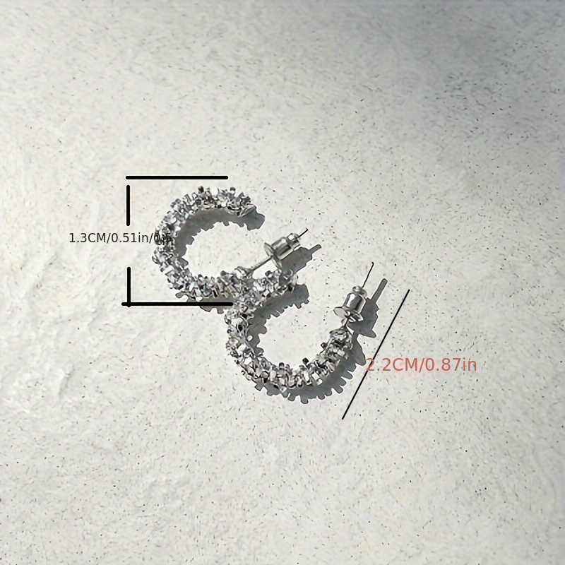 Elegant Silvery C-Shaped Earrings