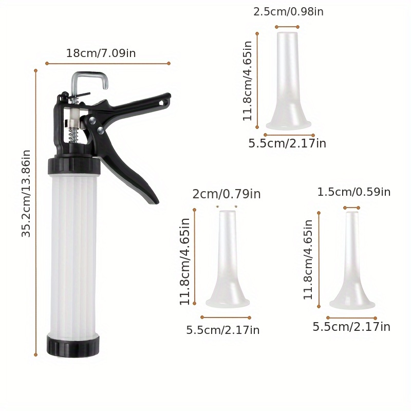 1 set ușor de utilizat kit manual pentru fabricarea cârnaților - semi-automat, umplutură rapidă a carnii cu 3 dimensiuni de duze, plastic , ideal pentru cârnați făcuți acasă și mai - gadget de bucătărie perfect pentru gătitul de sărbători, umplutură pentru cârnați Detaliile articolului 2