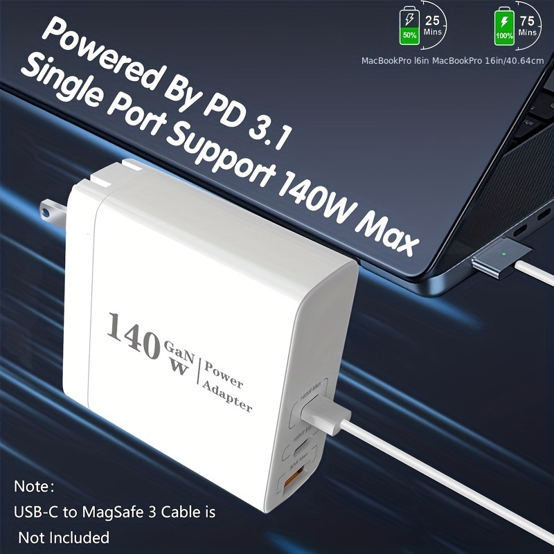 Cargador USB C de aleación de aluminio Cargador GaN Estación de carga  rápida USB C 7 puertos 65W Cargador portátil para MacBook Pro/Air/iPad