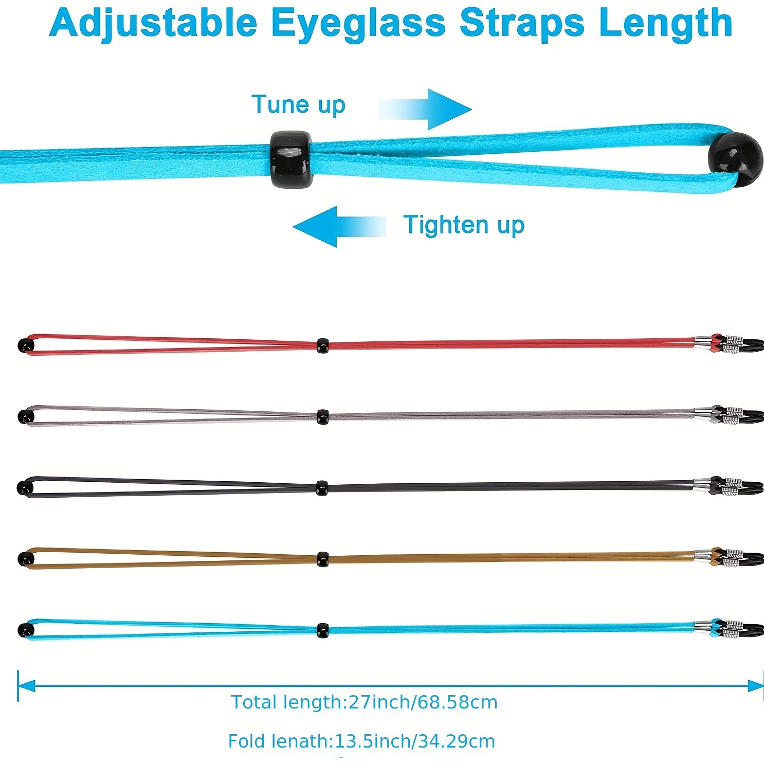 5pcs Brillenbänder Leder Anti-rutsch-brillenketten Lanyard