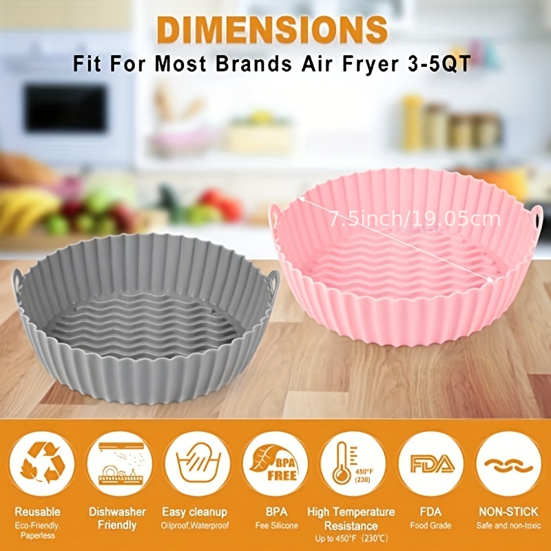 7.5 Reusable Bpa free Silicone Air Fryer Liners Perfect For - Temu