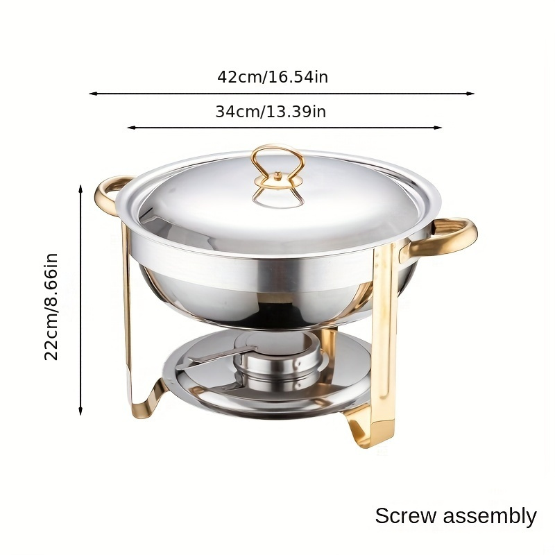 Round Chafing Dish Stainless Steel Chafer Food Warmer Food Container  Restaurant