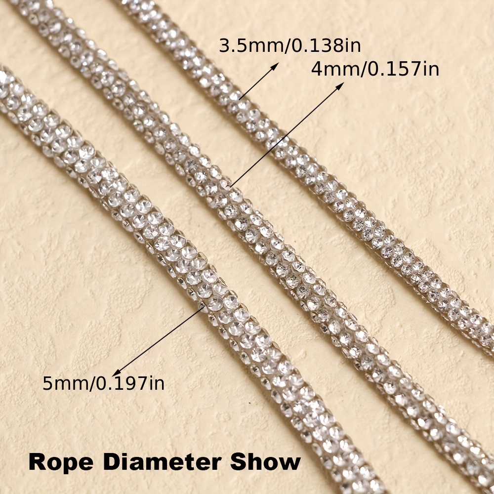 2 Yards Real Drill Rope Glitter Crystal Pipeline Trim - Temu