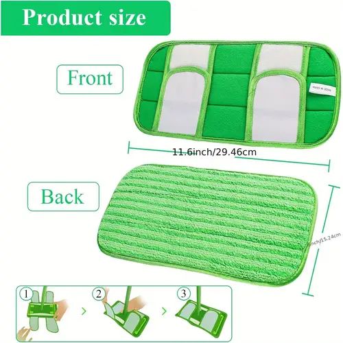 reusable and washable mop 10 12 inch microfiber refills for wet and dry cleaning