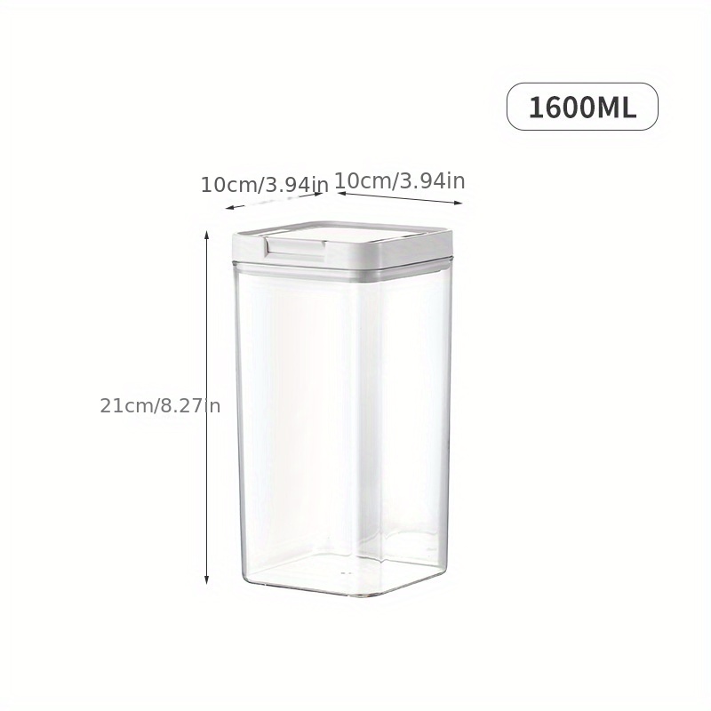 1pc Clear Plastic Spice Storage Container, Kitchen Pasta, Cereal, Food  Sealed Storage Box 1600ml