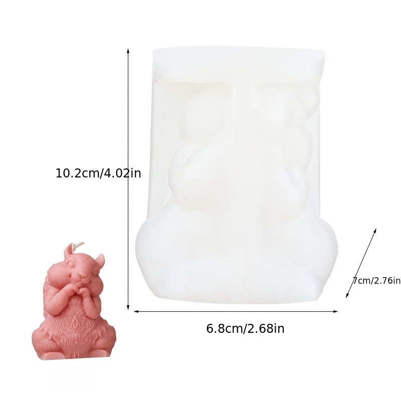 3d Squirrel Candle Mold, Squirrel Animal Soap Mold, Squirrel Resin Casting Mold, Epoxy Candle Making Mold, Plaster Wax Home Decoration Clay Mold
