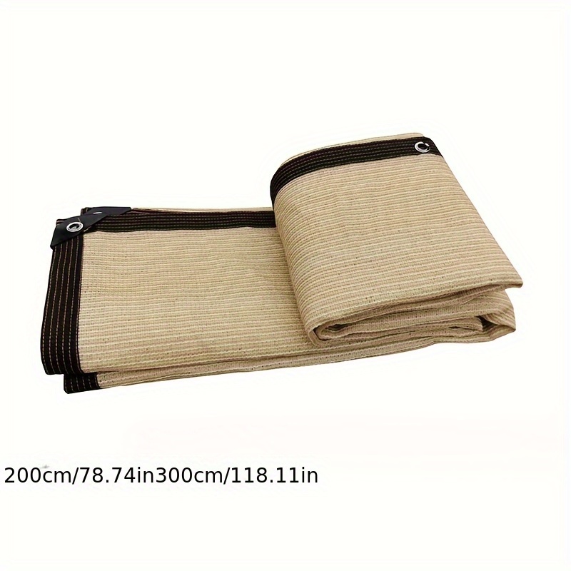 E-shop Beige Sonnenschutznetz Verdicktes Sonnenschutznetz Rand Hof Balkon Auto Pflanzennetz Tuch Außenbereich mit Seilring Garten Schattennetz,