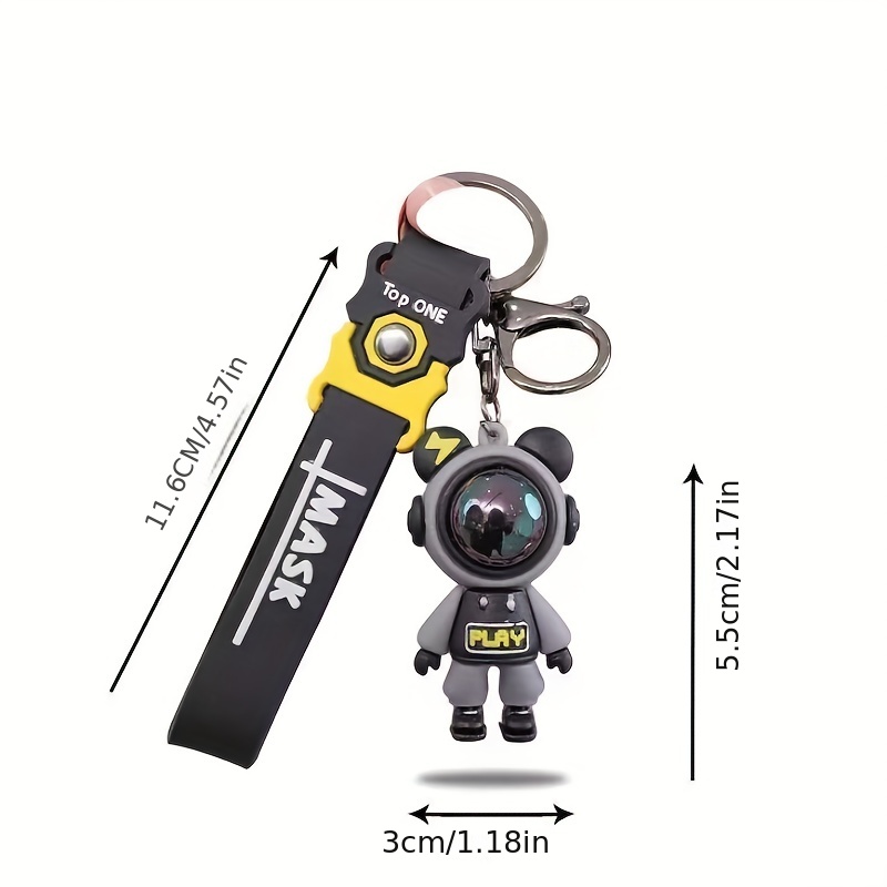 Cute Bear & Astronaut Charm Keychain - Add A Touch Of Fun To Your Bag Or  Car! - Temu