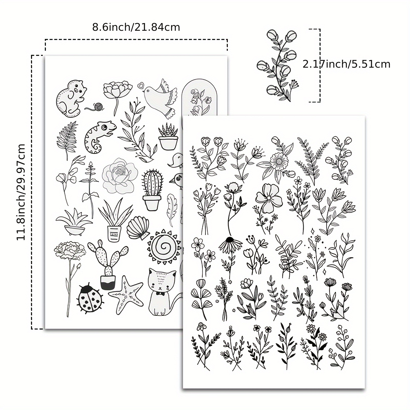  46Pcs Water Soluble Embroidery Patterns,Embroidery