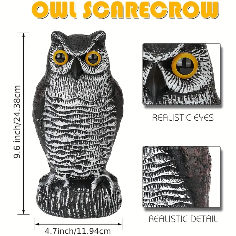keep unwanted pests away with this stylish owl decoy perfect for your garden porch or balcony details 2