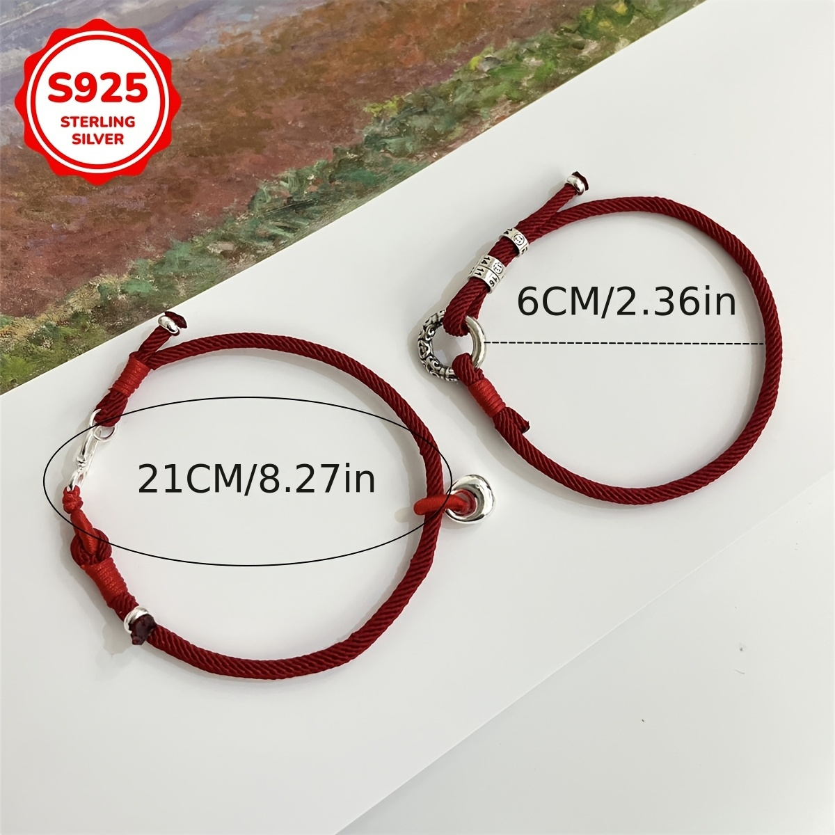 925 Silvery Circle Braiding Rope Bracelet, Zodiac Gift
