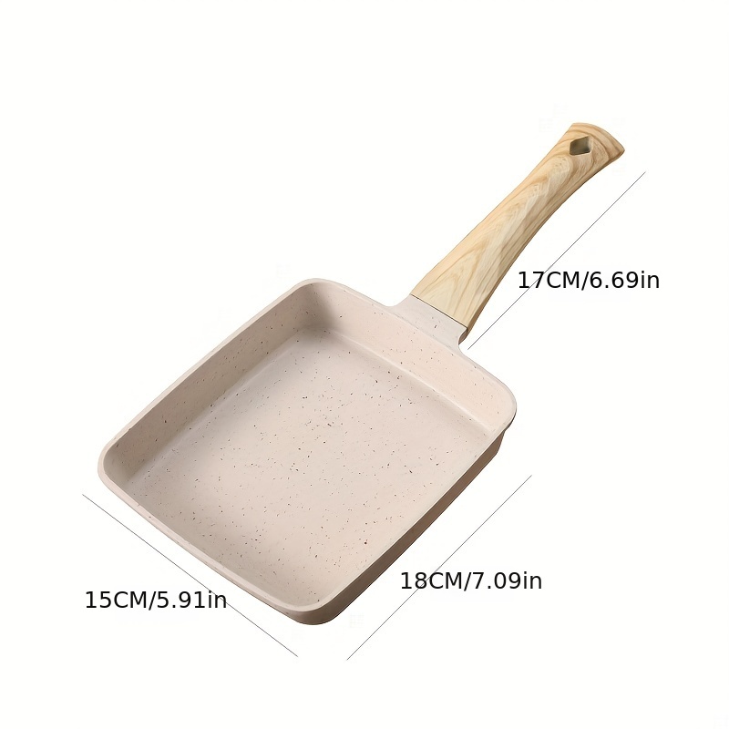 Non stick Square Frying Pan With Wooden Handle Perfect For - Temu