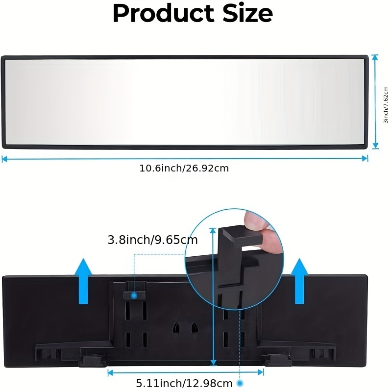 Iconikal Espejo adhesivo convexo para puntos ciegos de visión trasera, 2  pulgadas, gran angular, paquete de 6