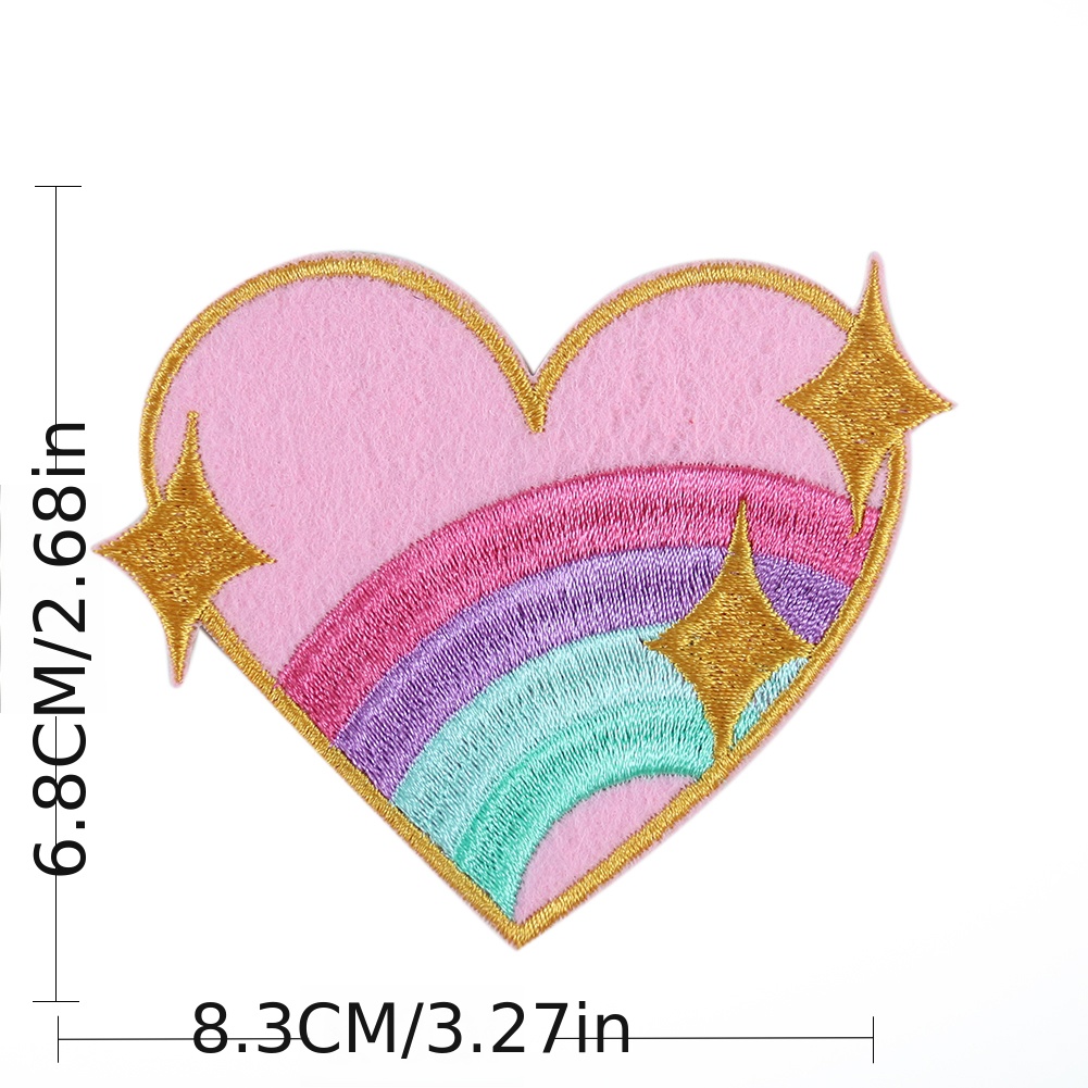 1PCS Heart-Shaped Embroidery Iron on Patches for Clothing Stickers  Appliques DIY Embroidery badges patch for Apparel Accessories