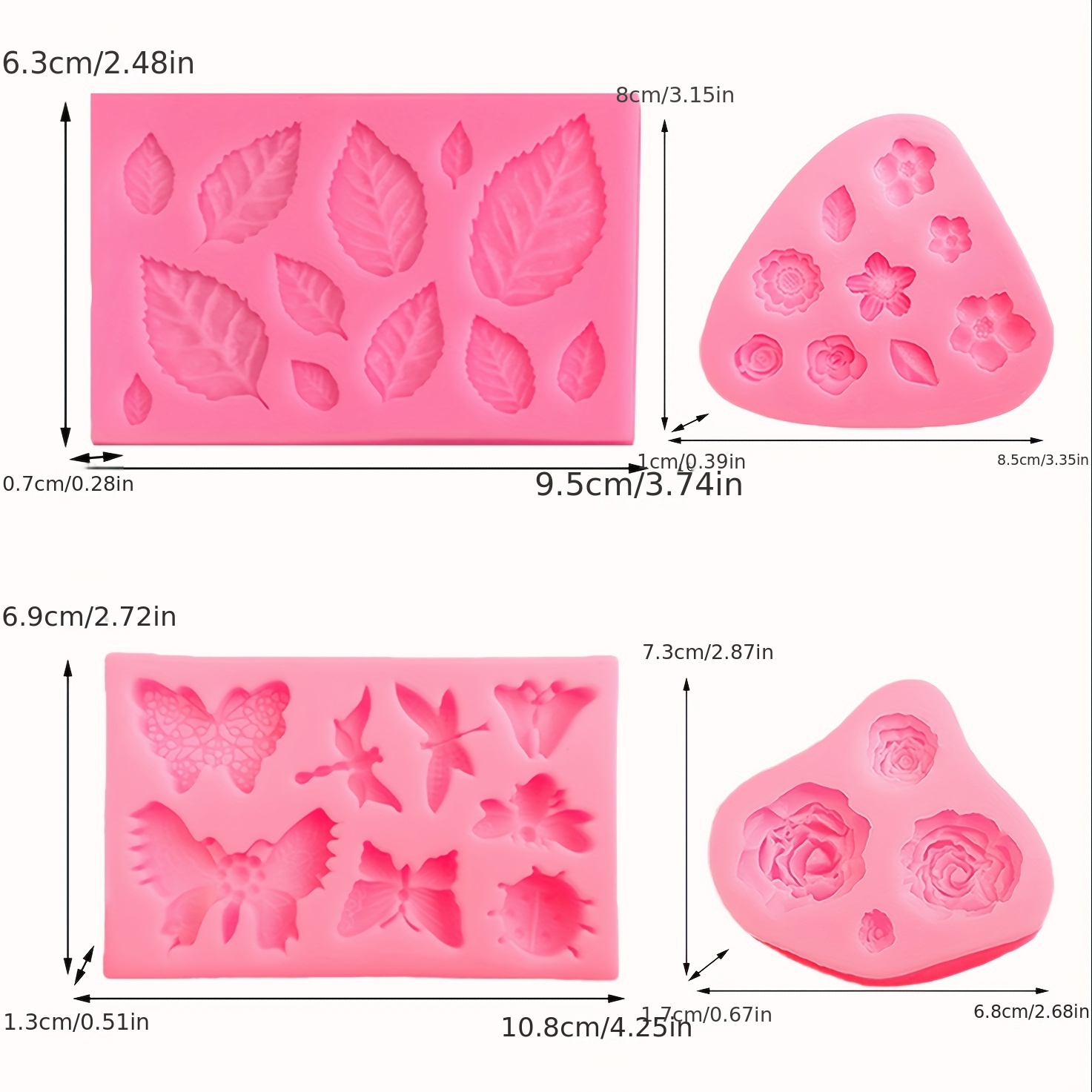Small Rose Flower Set Silicone Mold Set 
