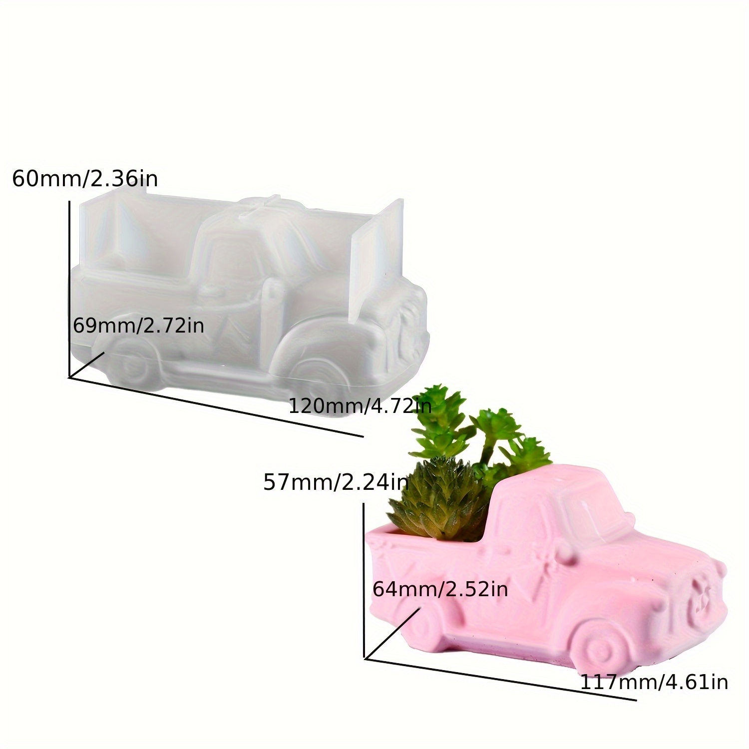 Resin Casting Molds 1 Plaster Concrete Casting Silicone Molds For Car Pot Pot, Creative Vase Pot Molds For Diy Home Decoration And Craft Art Molds