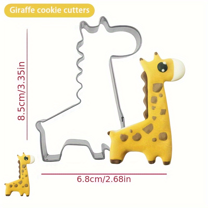 TEMU Giraffe-shaped Stainless Steel Cookie Cutters That Are Easy To Release, Perfect For Home Baking And Cute Snacks In Dessert Shops, Suitable For