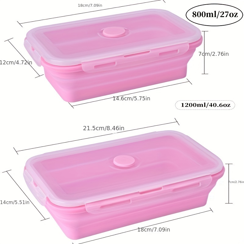 1pc Folding Silicone Insulated Lunch Box Collapsible Portable Round Bento  Box For Office Workers Leakproof Food Storage Container With Bpa Free  Airtight Plastic Lid Microwave And Freezer Safe Home Kitchen Supplies