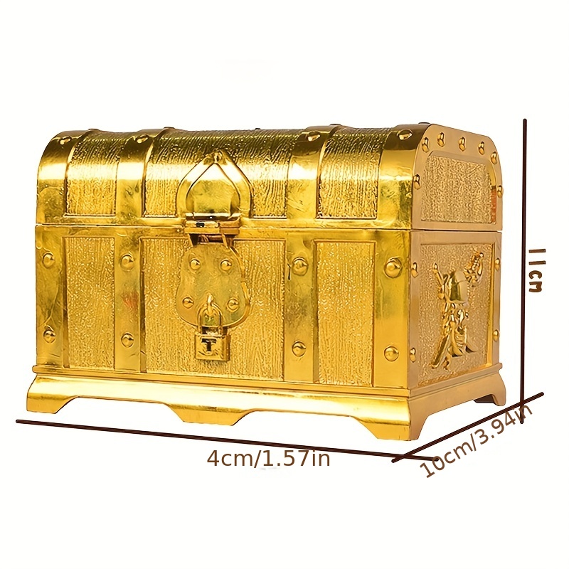 Retro Treasure Box With Lock for Party Favors Pirate Props