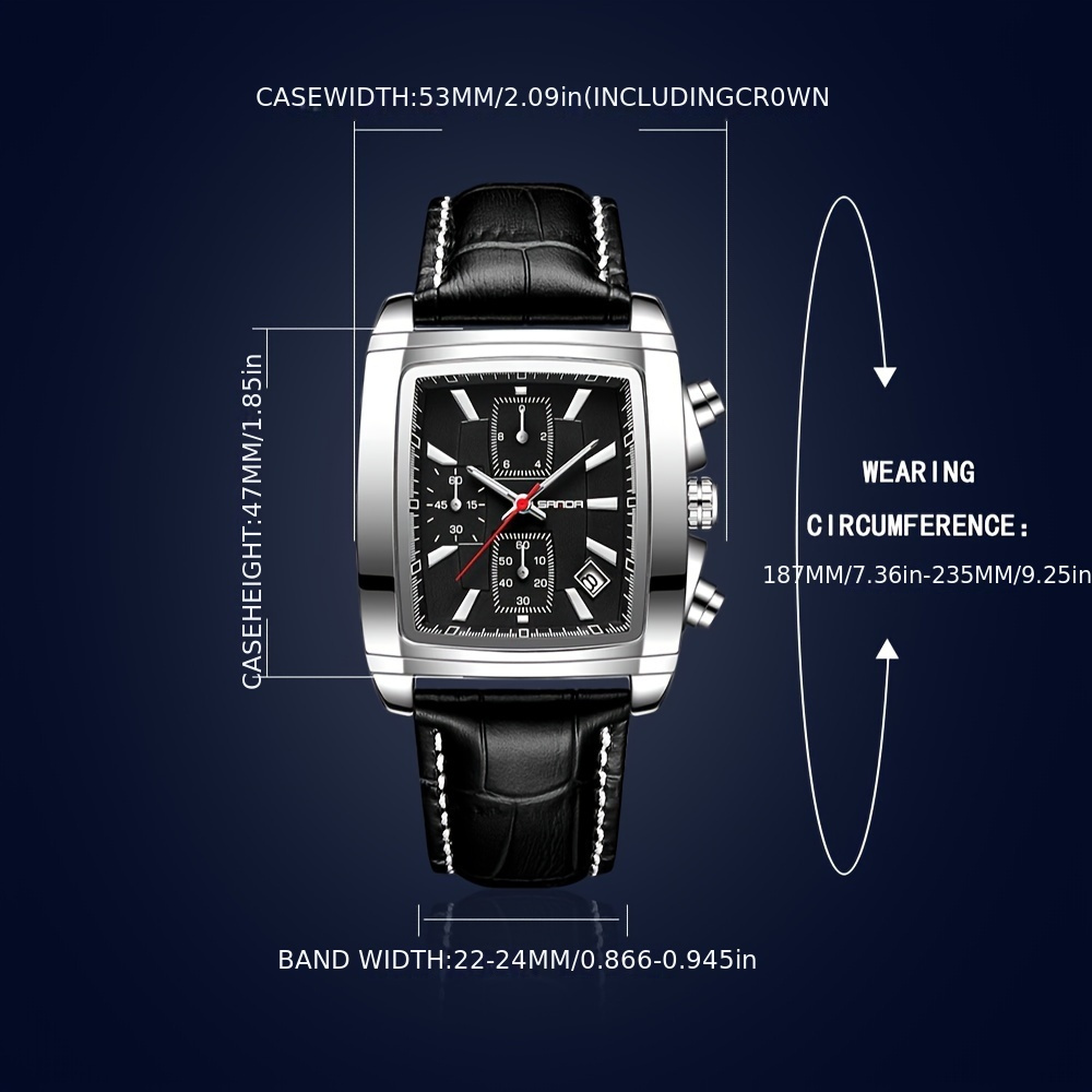 Rectangular chronograph online watch