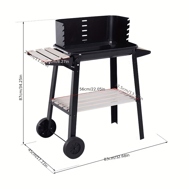 Outsunny 19 Portable Charcoal Barbecue Grill with Wheels