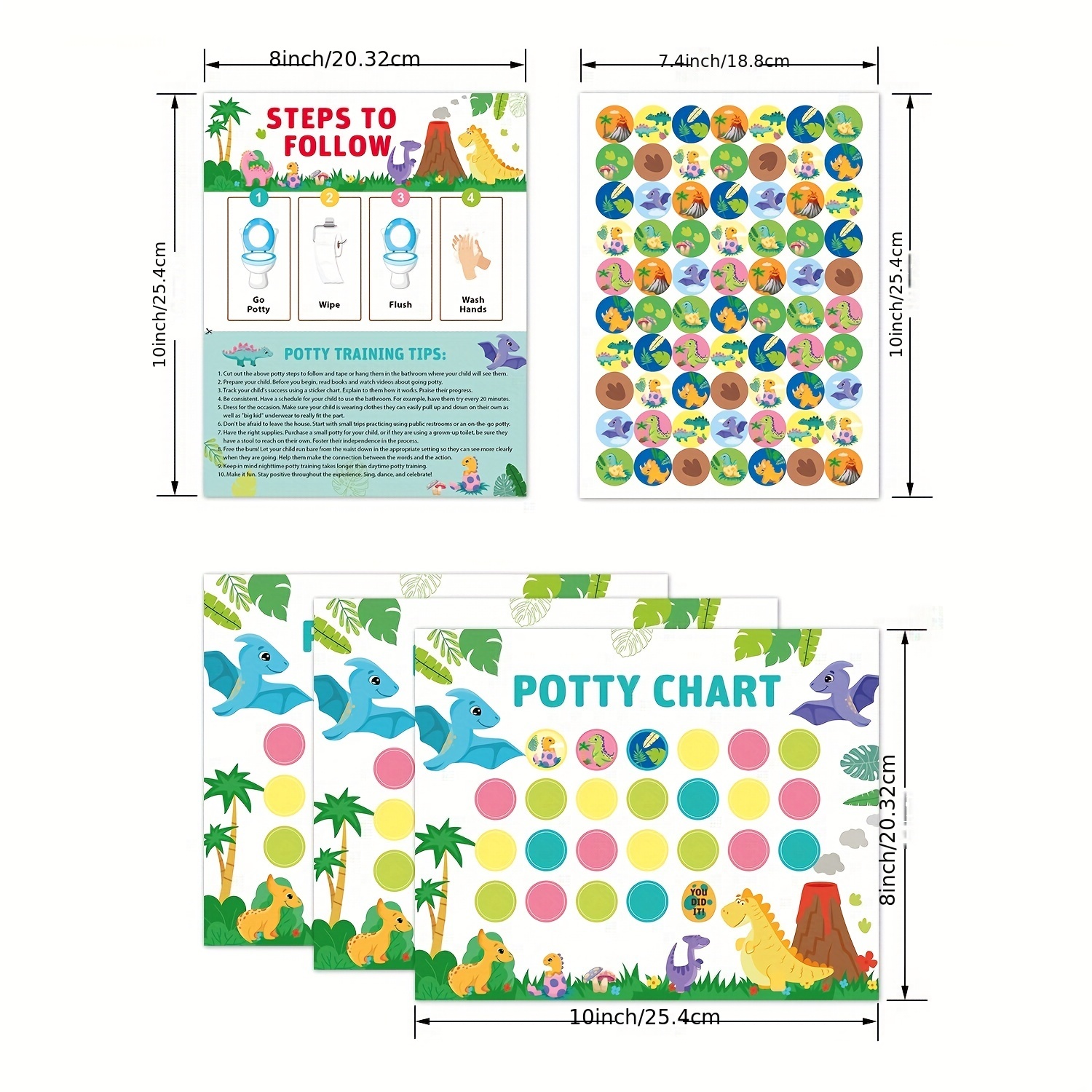 10pcs Magnetic Reusable Toddler Toilet Training Charts