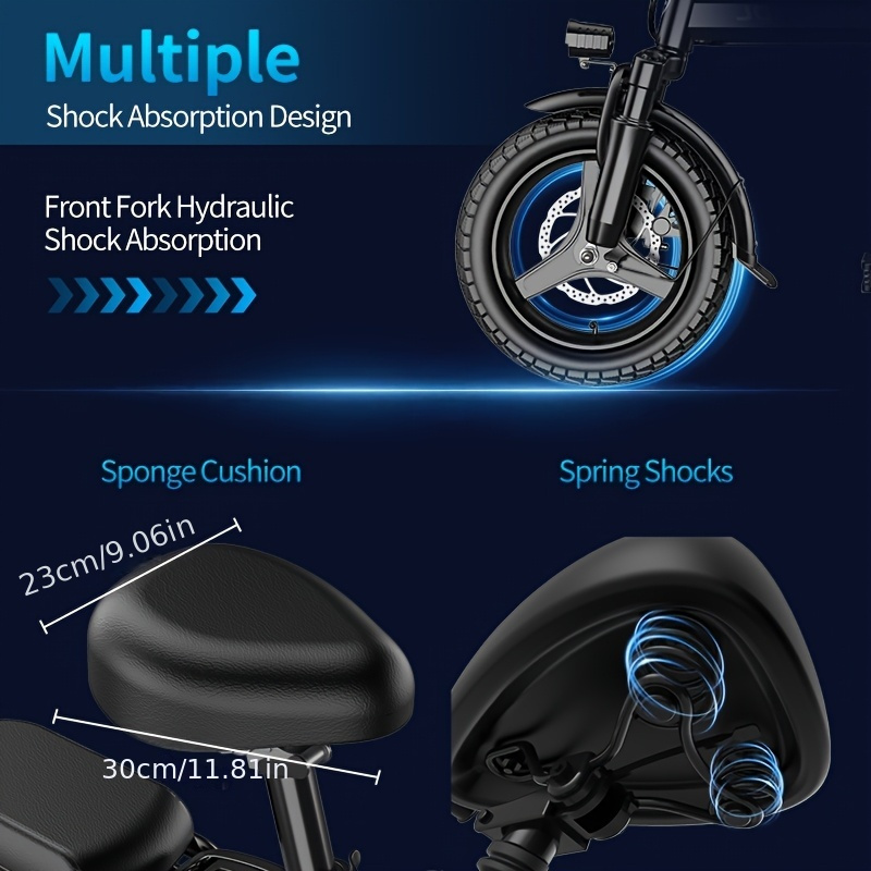 Sponge Ebike City Lightweight Road Folding Bike 20 Mph Temu