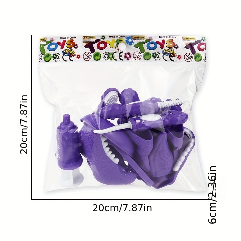 10pcs Dinosaur Brushing Teeth Toys Role Play Set