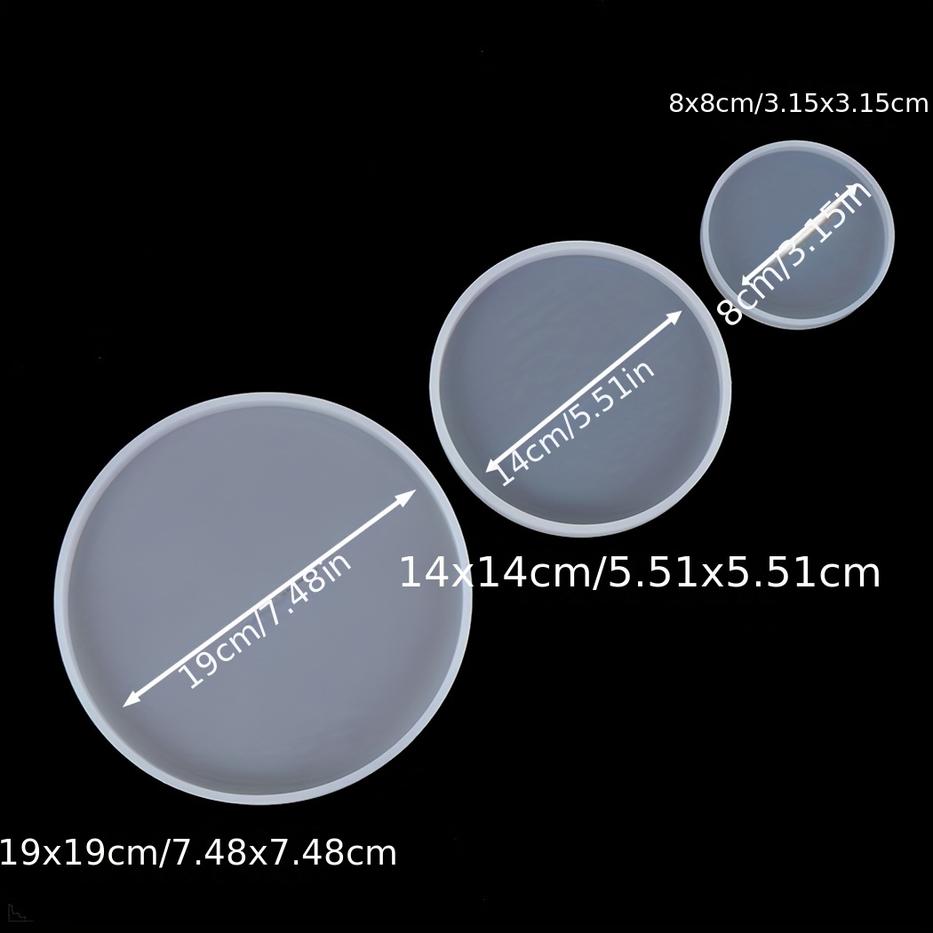 Image of Resin Casting Molds 3pcs Different Sizes Round Silicone Molds, Suitable For Diy Craft Accessories And Furniture Decoration