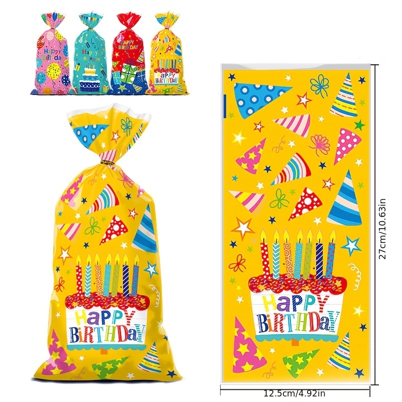 50 Stück Bau-Partytüten Mit Goldenen Bändern – Für Süßigkeiten, Mottoparty, Ca. 27,5x12,5 Cm