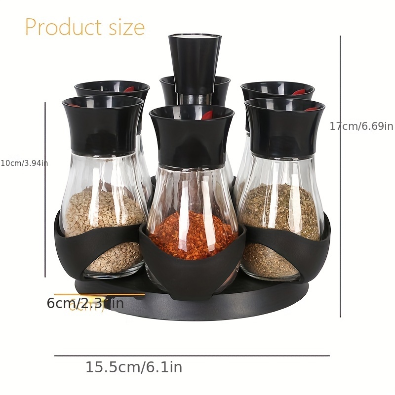 Spices And Seasonings Container Sets, Revolving Countertop Spice Rack With  2- Spice Jars, Spice Tower Organizer For Countertop Or Cabinet,  Multifunctional Rotating Seasoning Organizer, Kitchen Spice Storage Rack,  Kitchen Accessaries - Temu