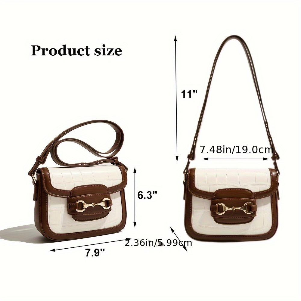 vintage style shoulder bag with adjustable strap zipper closure small crossbody bag for women details 5