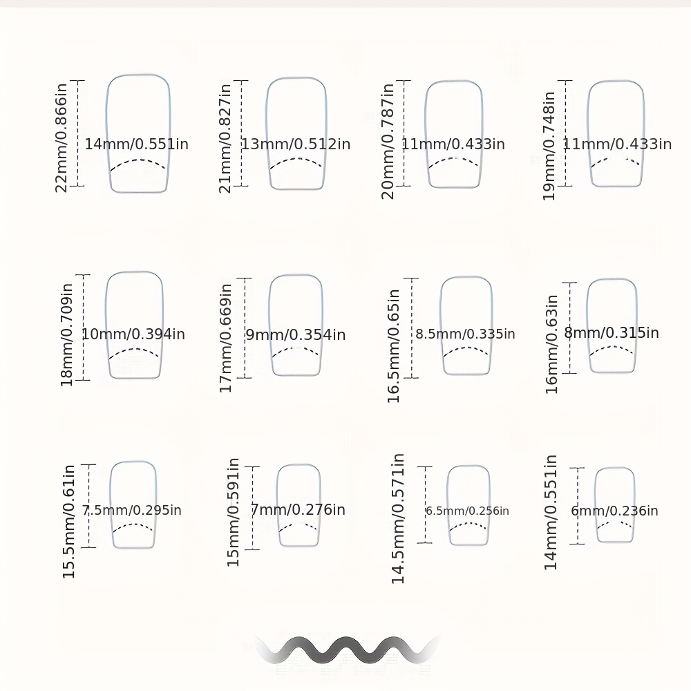 French Tip Press On Nails Medium Size Acrylic Nails for Women