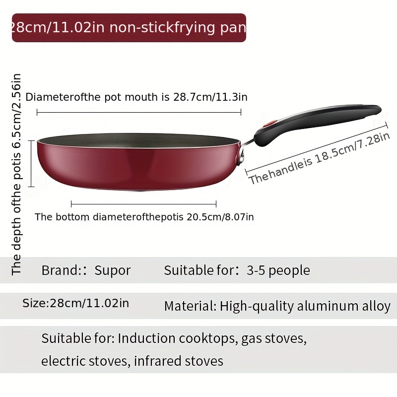 28cm Frying Pan Non-stick Medical Stone Skillets Baking Cooking