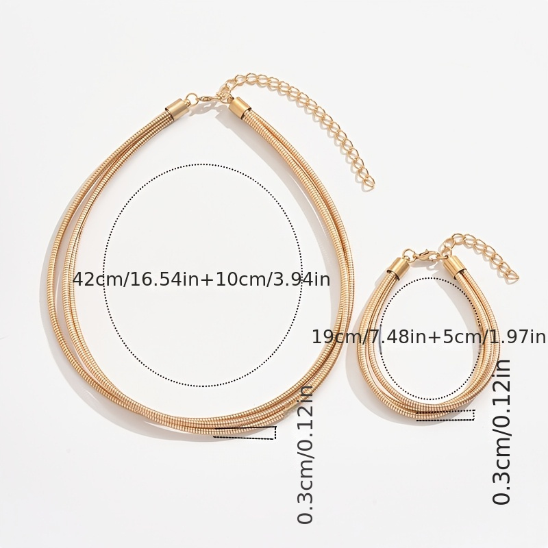 Layer Bracelet Necklace Set For Women