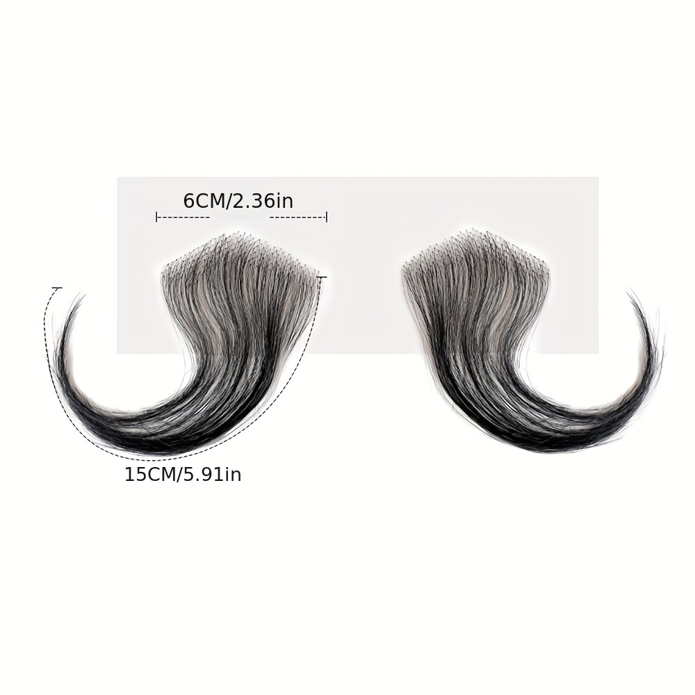 2pcs soft natural   baby hair edges for   lace edges hair extensions handmade real human hair pieces for hairline details 3