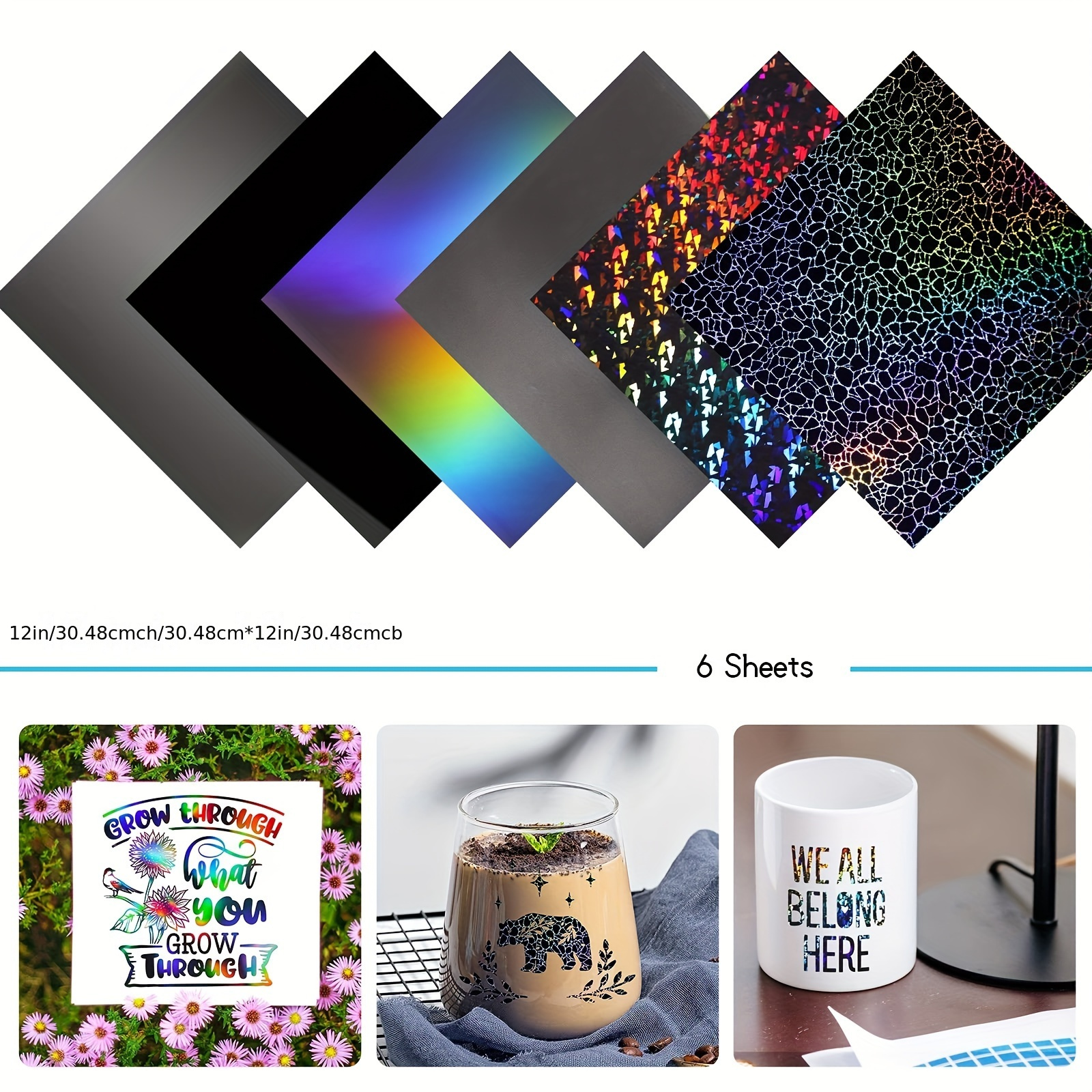 Holographic Glitter Vinyl Adhesive Vinyl Roll For Cricut - Temu