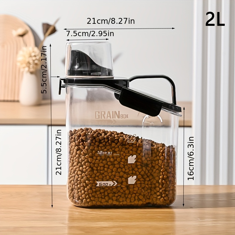 Transparent Dog Food Storage Container, Cat Food Airtight Moisture-proof Canister, Snack And Freeze-dried Food Storage Box, Large Capacity Single Pack, 3 Models