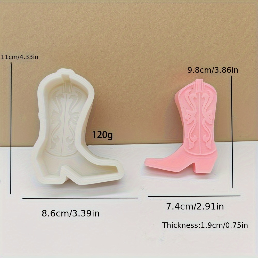 Cowboy Boot Shaped Candle Silicone Mold, Shoe Mold, Soap Mold, Ornament Resin Gypsum Silicone Mold