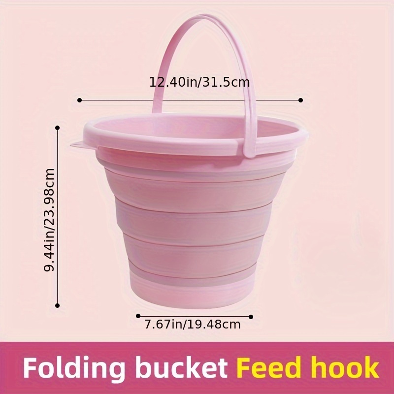 Plastic Mop Cleaning Bucket Large Collapsible Mop Bucket Bathroom Kitchen  Camp Bucket - Nordic Pink 