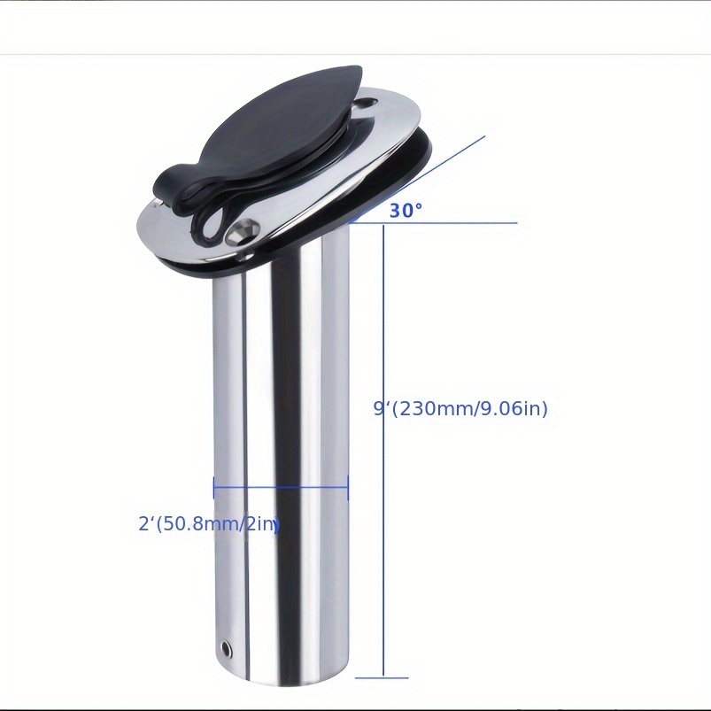 2pcs Flush Mount Fishing Rod Holders with Cap Liner Gasket, Adjustable Angles